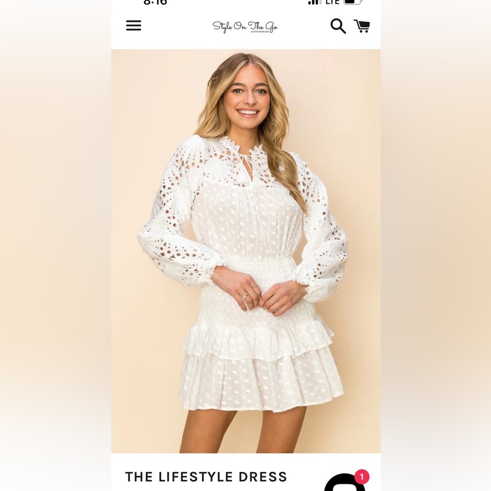White mini dress - the lifestyle dress -Small